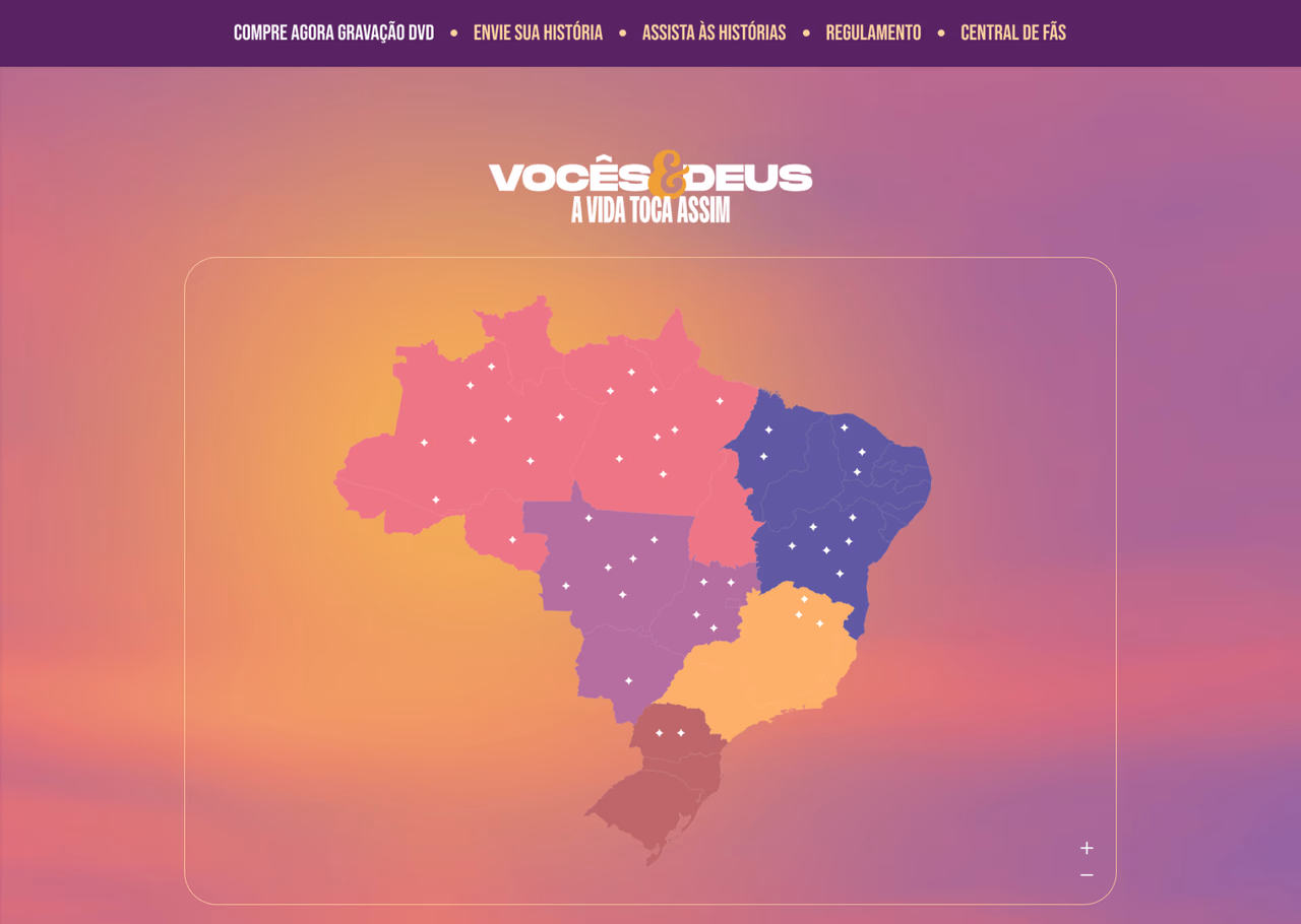 Telas da campanha Vocês e Deus